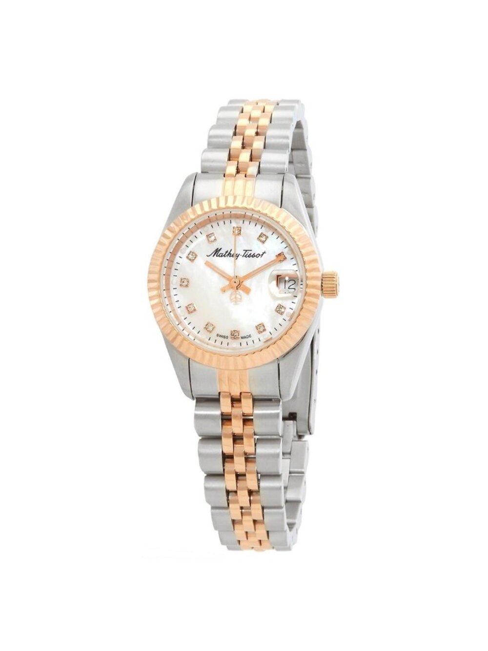 NWT Mathey-Tissot Mathy II Quartz White Dial Ladies Watch